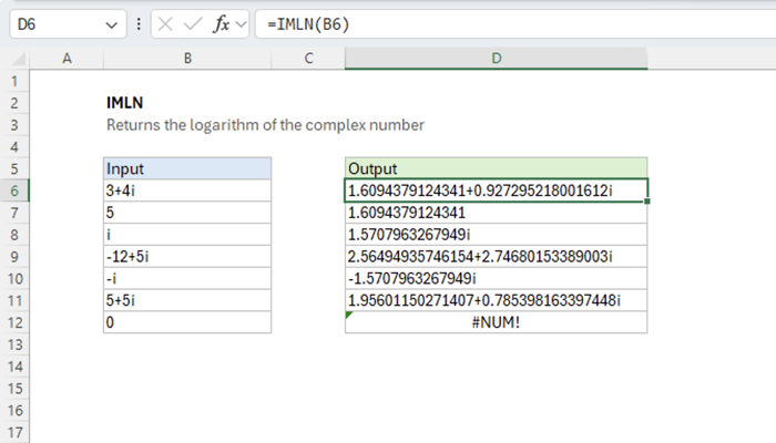 Excel IMLN function | Exceljet