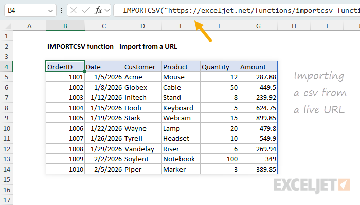 Import CSV file from URL