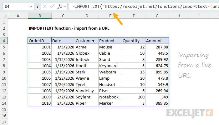 Import text file from URL