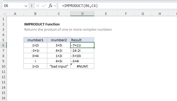 Excel IMPRODUCT function | Exceljet