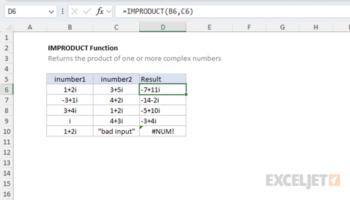 Excel IMPRODUCT Function