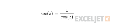 The complex secant function definition.