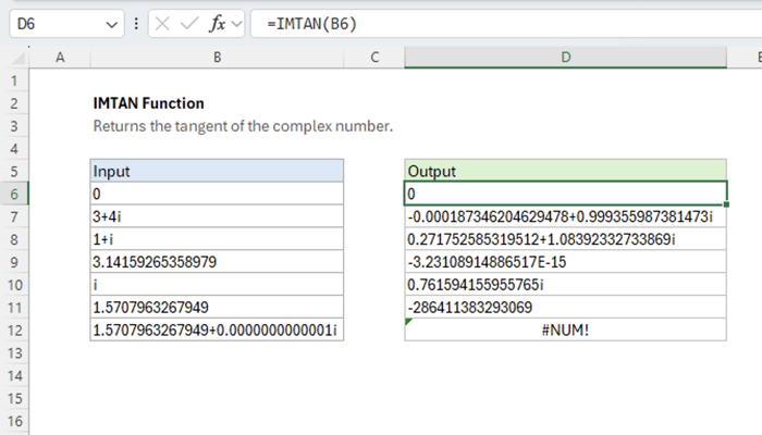 Excel IMTAN function | Exceljet