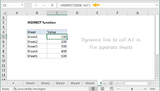 Excel INDIRECT Function