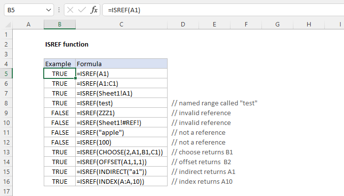 Excel ISREF function | Exceljet