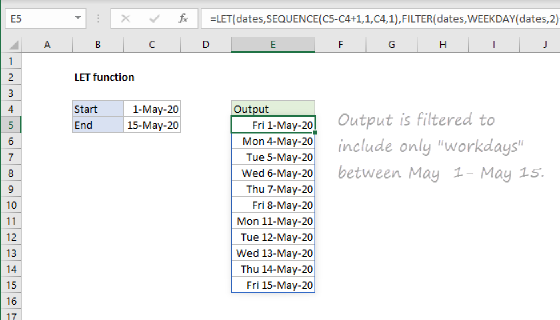 Excel LET Function