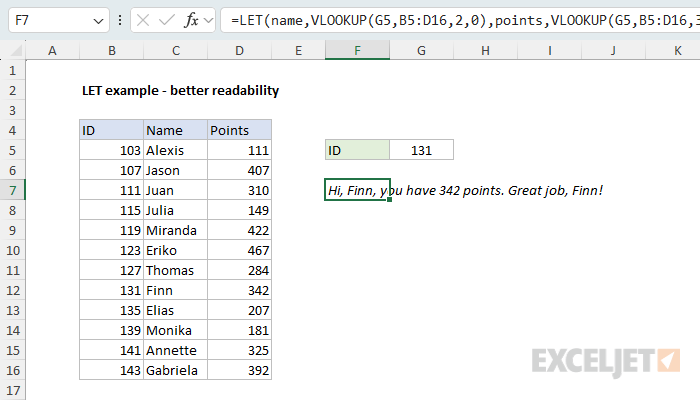 LET example - make a complex formula easier to read
