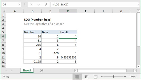 Excel LOG Function