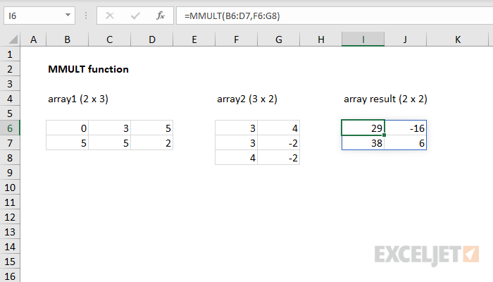 Excel MMULT Function