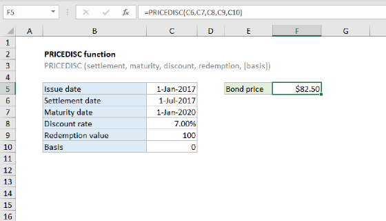 Excel PRICEDISC Function