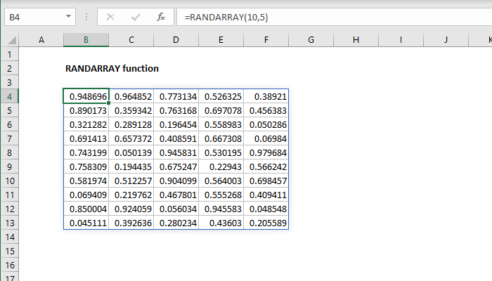 RANDARRAY Function
