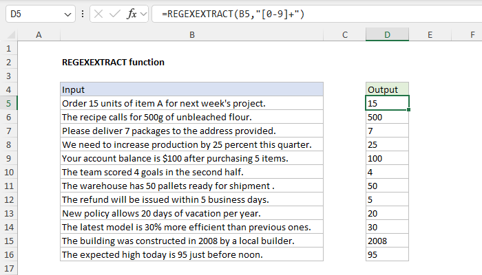 REGEXEXTRACT Function