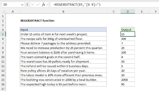 Excel REGEXEXTRACT Function