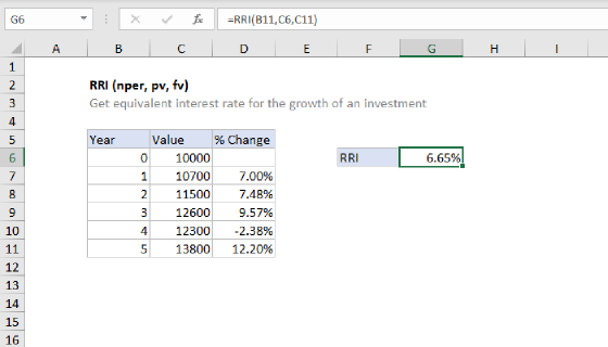 Excel RRI Function