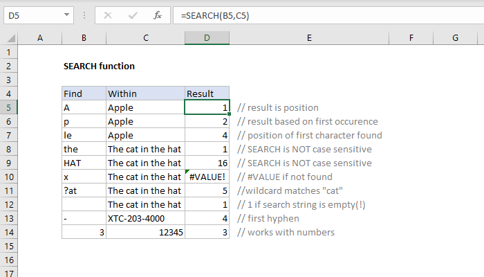 SEARCH Function