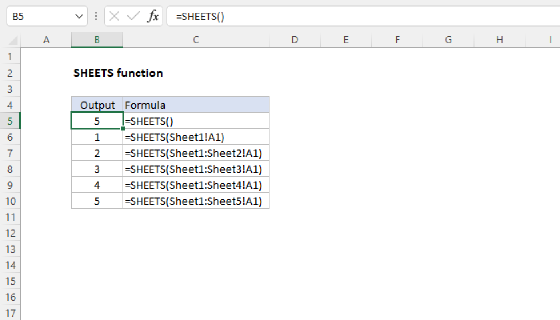 Excel SHEETS Function