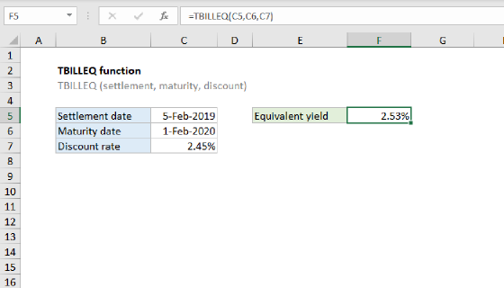 Excel TBILLEQ Function