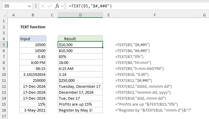 TEXT Function