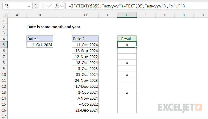 Example of the TEXT function in another formula