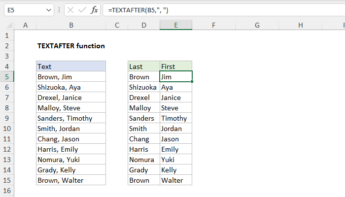 TEXTAFTER Function