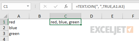 TEXTJOIN basic example