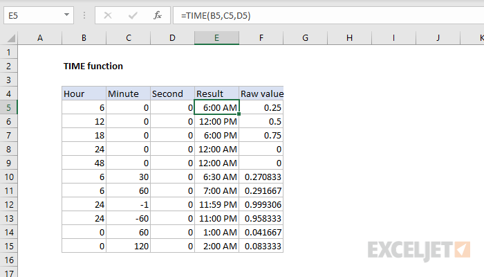Excel TIME Function