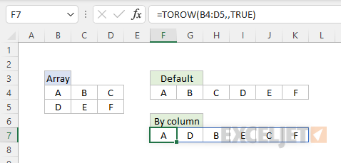 TOROW function - scan by column