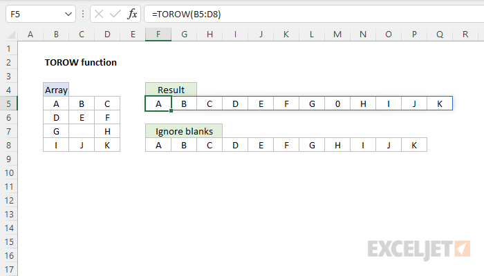 Excel TOROW Function
