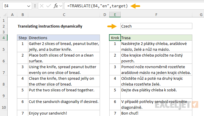 TRANSLATE function example - dynamically translate instructions