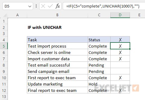 If function with unicode x character
