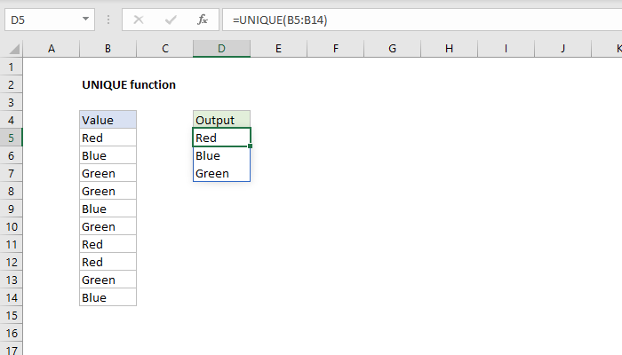 UNIQUE Function
