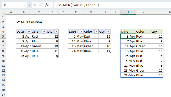 Excel VSTACK Function