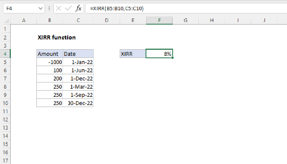Excel XIRR Function