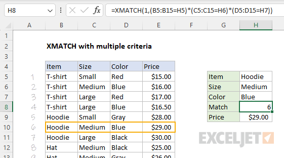 XMATCH with multiple criteria