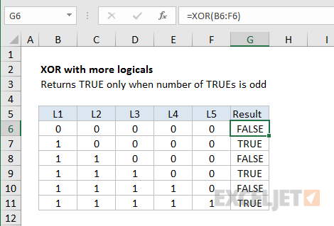 XOR with more than two logicals