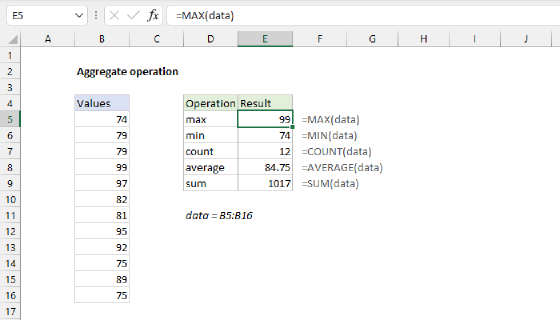 Aggregate operation