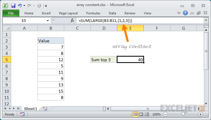 Array constant