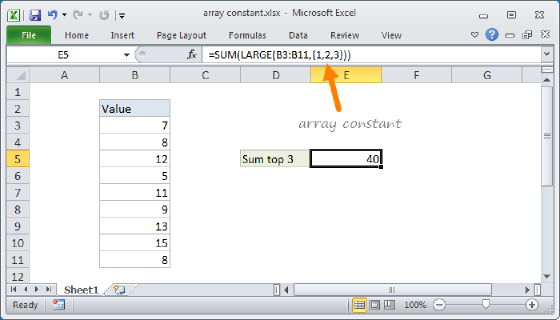 Array constant