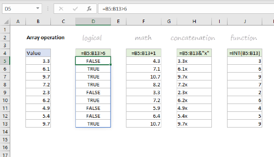 Array operation