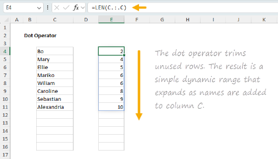 Dot operator