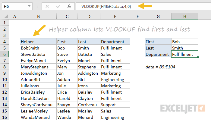 Helper column