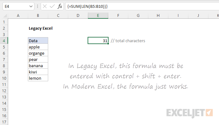 Legacy Excel
