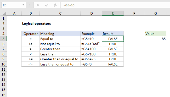Logical operators