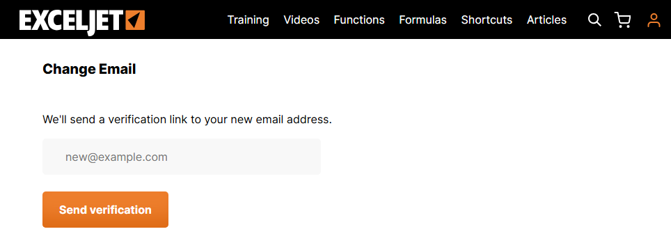 Change email form