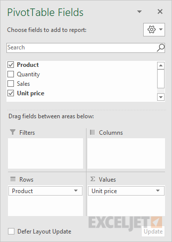 Field list after adding calculated field