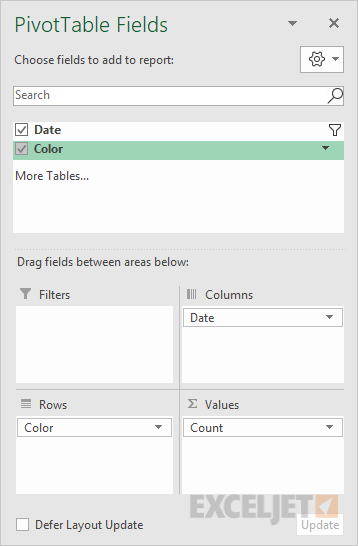 Field list includes two fields only