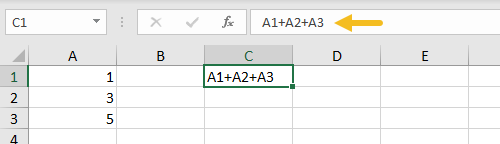 Forgot to enter an equals sign means no formula, just text