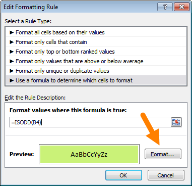 Imposta le opzioni di formattazione