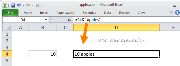 Basic concatenation example