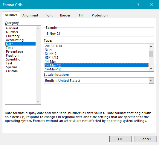 Format Cells dialog box
